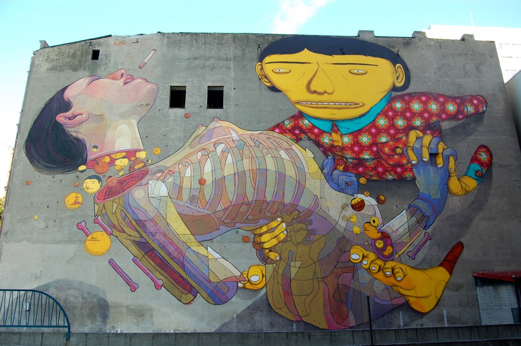 mural - OS GEMEOS (Brazylia) x ARYZ (Hiszpania), 2012
