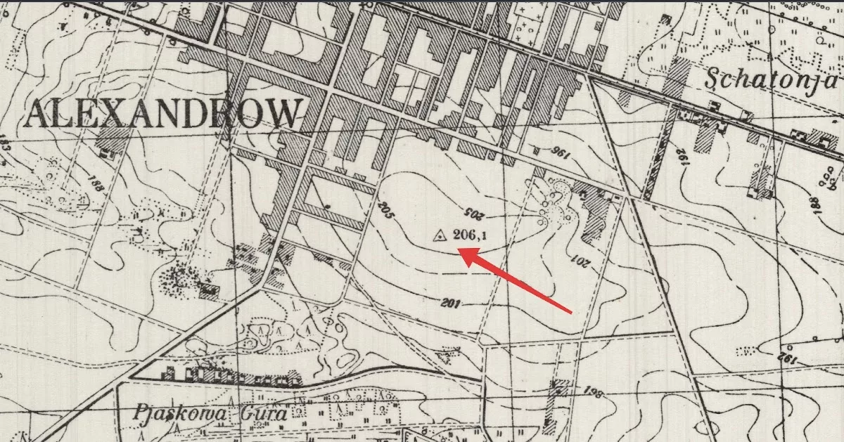 Najwyższe wzniesienie w Aleksandrowie Łódzkim 206 m.n.p.m