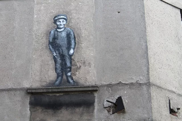 mural - Chłopiec żydowski - Piotr Saul i Damian Idzikowski, 2016