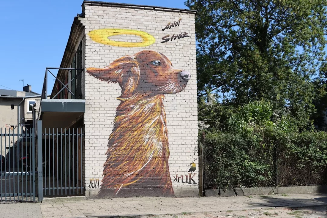 Mural Pies Anioł Stróż