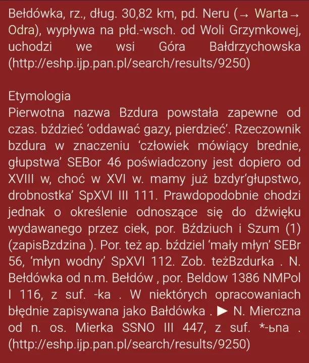 Źródło rzeki Bełdówka