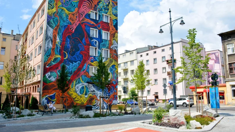 Mural - Awer (Włochy), róg ul. Pomorskiej i Zacisze 2018