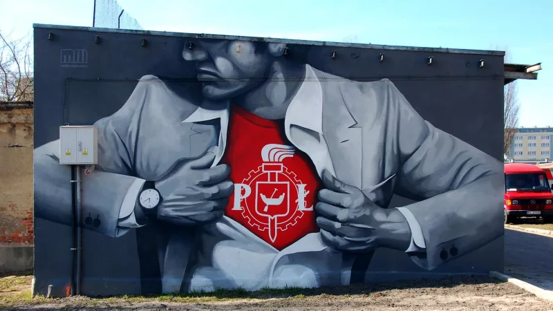 mural - Jestem PŁ - Mateusz Magrowicz, 2014