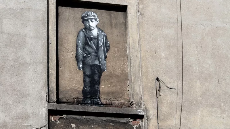 mural - Chłopiec żydowski - Piotr Saul i Damian Idzikowski, 2016