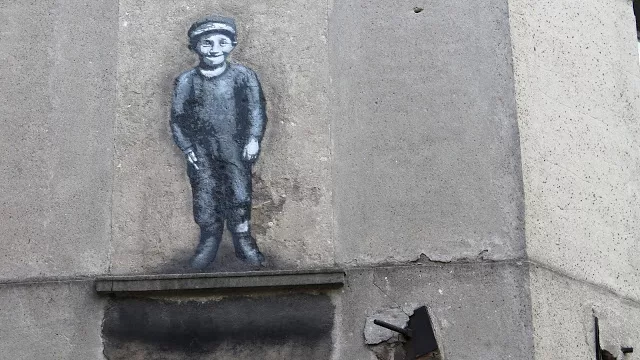 mural - Chłopiec żydowski - Piotr Saul i Damian Idzikowski, 2016