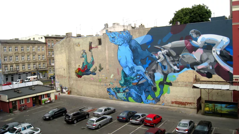 mural - SAT ONE (Niemcy) & ETAM (Polska), 2011