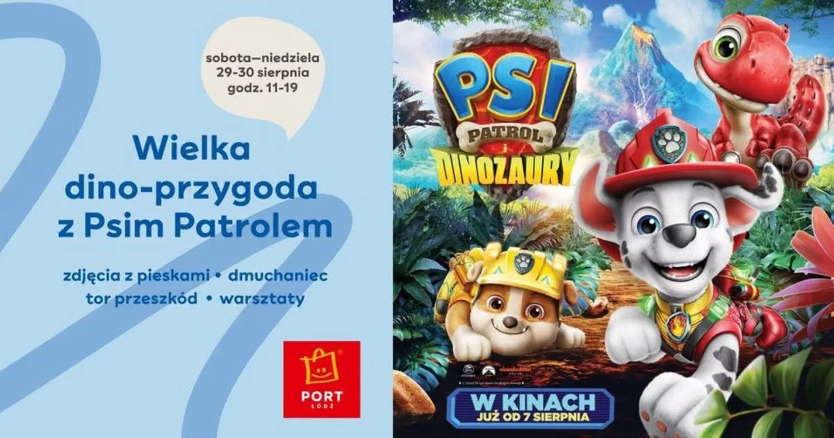 Bohaterowie filmu „Psi Patrol i dinozaury” w Porcie Łódź