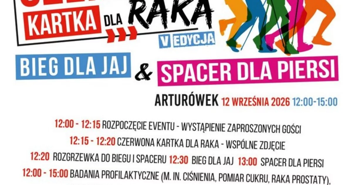 Czerwona kartka dla raka - Bieg dla jaj & Spacer dla piersi w Arturówku